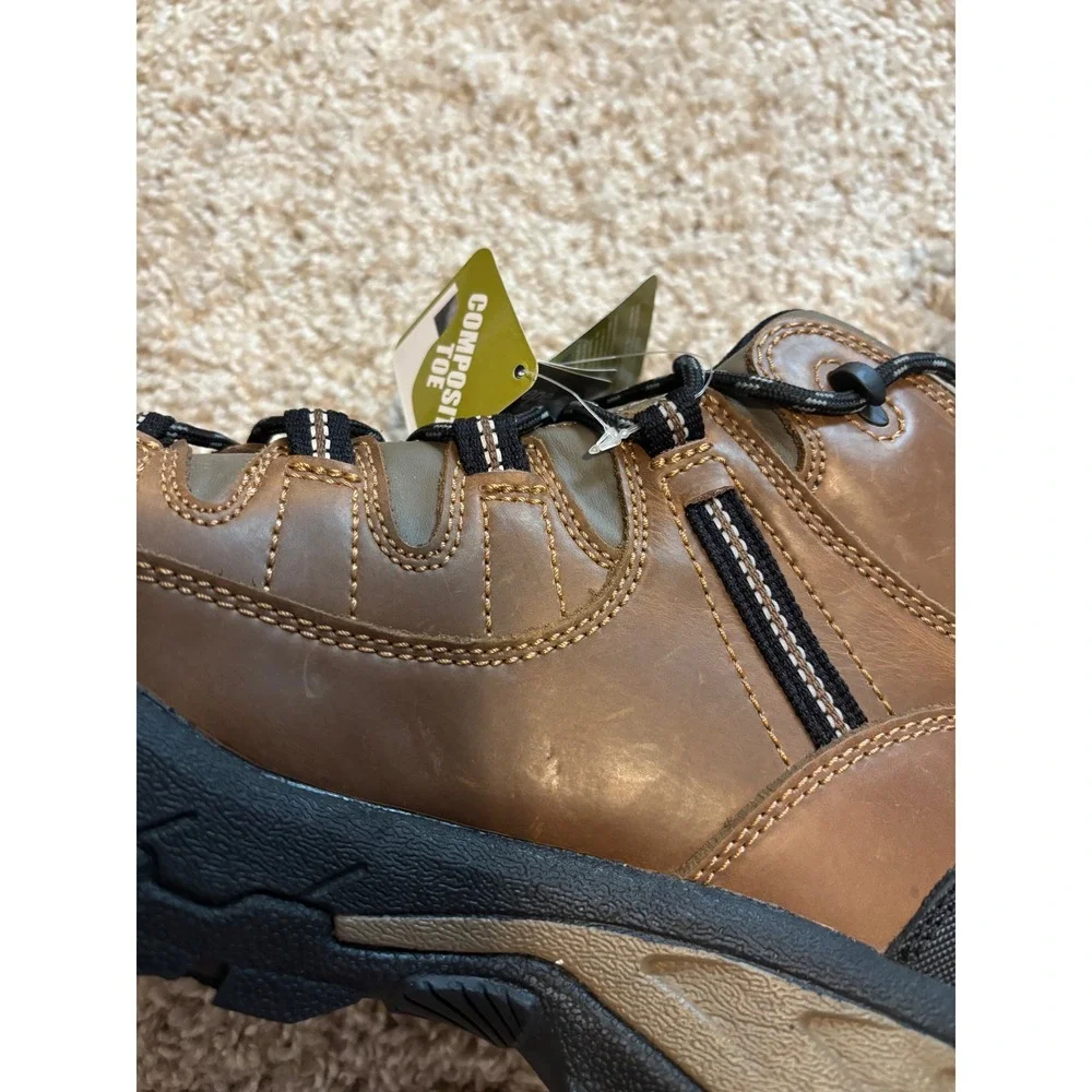 SR Max Mens  10.5 Brown Leather Composite Toe Slip Resistant Work Boots SRM5300